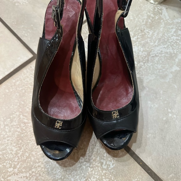 Carolina Herrera Cork Wedge Peep toe Heel - Picture 6 of 10